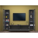 Suspended TV cabinet wall unit modern design black 2 display cabinets Liv RT Catalog