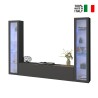Suspended TV cabinet wall unit modern design black 2 display cabinets Liv RT On Sale