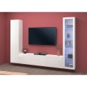 White Wall Unit with Floating TV Stand, Display Cabinet, and Wardrobe Peris WH Sale