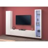 White Wall Unit with Floating TV Stand, Display Cabinet, and Wardrobe Peris WH Sale
