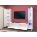 Suspended white TV cabinet wall unit showcase and cabinet Peris WH Discounts