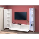 White Wall Unit with Floating TV Stand, Display Cabinet, and Wardrobe Peris WH Discounts