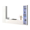 Suspended white TV cabinet wall unit showcase and cabinet Peris WH Offers