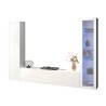 White Wall Unit with Floating TV Stand, Display Cabinet, and Wardrobe Peris WH Offers