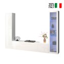 White Wall Unit with Floating TV Stand, Display Cabinet, and Wardrobe Peris WH On Sale