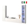 White Wall Unit with Floating TV Stand, Display Cabinet, and Wardrobe Peris WH On Sale