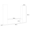 White Wall Unit with Floating TV Stand, Display Cabinet, and Wardrobe Peris WH Choice Of