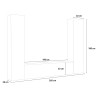 White Wall Unit with Floating TV Stand, Display Cabinet, and Wardrobe Peris WH Choice Of
