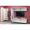 Suspended white TV cabinet bookcase wall unit Loane WH Discounts