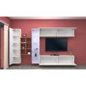 Suspended white TV cabinet bookcase wall unit Loane WH Catalog