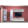 White wall unit hanging TV cabinet bookcase 2 display cabinets Kary WH Sale