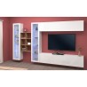 White wall unit hanging TV cabinet bookcase 2 display cabinets Kary WH Discounts