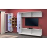 White wall unit hanging TV cabinet bookcase 2 display cabinets Kary WH Catalog