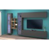 Suspended TV cabinet wall unit 2 display cabinets wood bookcase Kary RT Sale