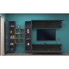 Suspended TV cabinet wall unit 2 display cabinets wood bookcase Kary RT Catalog
