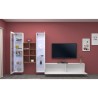 Wall-mounted white TV cabinet 2 display cabinets bookcase Yves WH Discounts