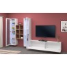 Wall-mounted white TV cabinet 2 display cabinets bookcase Yves WH Bulk Discounts