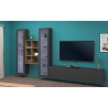 Modern wall-mounted TV cabinet wood bookcase 2 display cabinets Yves RT Catalog