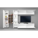 White wall-mounted TV cabinet hanging 2 cupboards bookcase Sid WH Sale