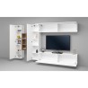 White wall-mounted TV cabinet hanging 2 cupboards bookcase Sid WH Catalog