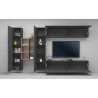 Grey suspended wall unit with TV cabinet bookcase 2 cabinets Sid RT Sale