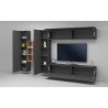 Grey suspended wall unit with TV cabinet bookcase 2 cabinets Sid RT Catalog
