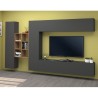 Grey suspended wall unit with TV cabinet bookcase 2 cabinets Sid RT Bulk Discounts