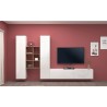 Suspended TV wall white wooden bookcase 2 wardrobes Manny WH Catalog