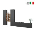 Modern TV storage wall 2 cupboards 6 compartments wooden bookcase Manny RT On Sale