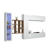 White wall-mounted TV cabinet bookcase Femir WH Offers