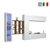 White wall-mounted TV cabinet bookcase Femir WH On Sale