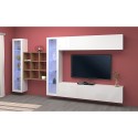 TV wall unit white 2 display cabinets 9 shelves Eron WH Sale