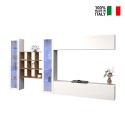TV wall unit white 2 display cabinets 9 shelves Eron WH On Sale