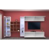TV wall unit white 2 display cabinets 9 shelves Eron WH Discounts