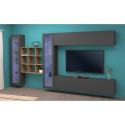 Modern wall-mounted TV cabinet bookcase 2 display cabinets Eron RT Sale