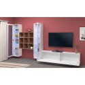 White TV cabinet wooden bookcase 2 display cabinets Onir WH Discounts