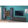 Living room TV wall 2 display cabinets bookcase wood grey Onir RT Sale