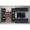 Modern design wall-mounted TV wall unit 2 cabinets bookcase Ferd RT Discounts