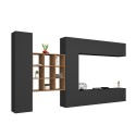 Modern design wall-mounted TV wall unit 2 cabinets bookcase Ferd RT Offers