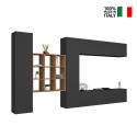 Modern design wall-mounted TV wall unit 2 cabinets bookcase Ferd RT On Sale