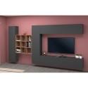 Modern design wall-mounted TV wall unit 2 cabinets bookcase Ferd RT Catalog