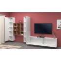 White wall-mounted TV cabinet 2 cabinets bookcase Talka WH Sale