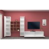 White wall-mounted TV cabinet 2 cabinets bookcase Talka WH Discounts