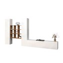 White wall-mounted TV cabinet 2 cabinets bookcase Talka WH Offers