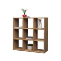 Modern wall-mounted bookcase 9 wooden shelves 90x90x25cm Roderik L Offers