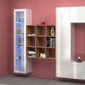 Modern wall-mounted bookcase 9 wooden shelves 90x90x25cm Roderik L Discounts