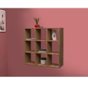 Modern wall-mounted bookcase 9 wooden shelves 90x90x25cm Roderik L Sale