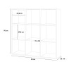 Modern wall-mounted bookcase 9 wooden shelves 90x90x25cm Roderik L Catalog