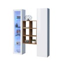 White living room wall unit with bookcase display case and Teret WH cupboard Offers
