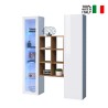 White living room wall unit with bookcase display case and Teret WH cupboard On Sale